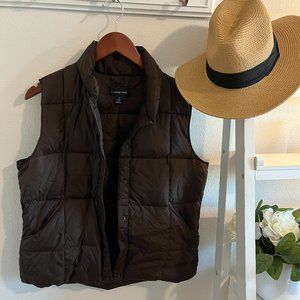Lands' End Women's Brown Puffer Vest Small